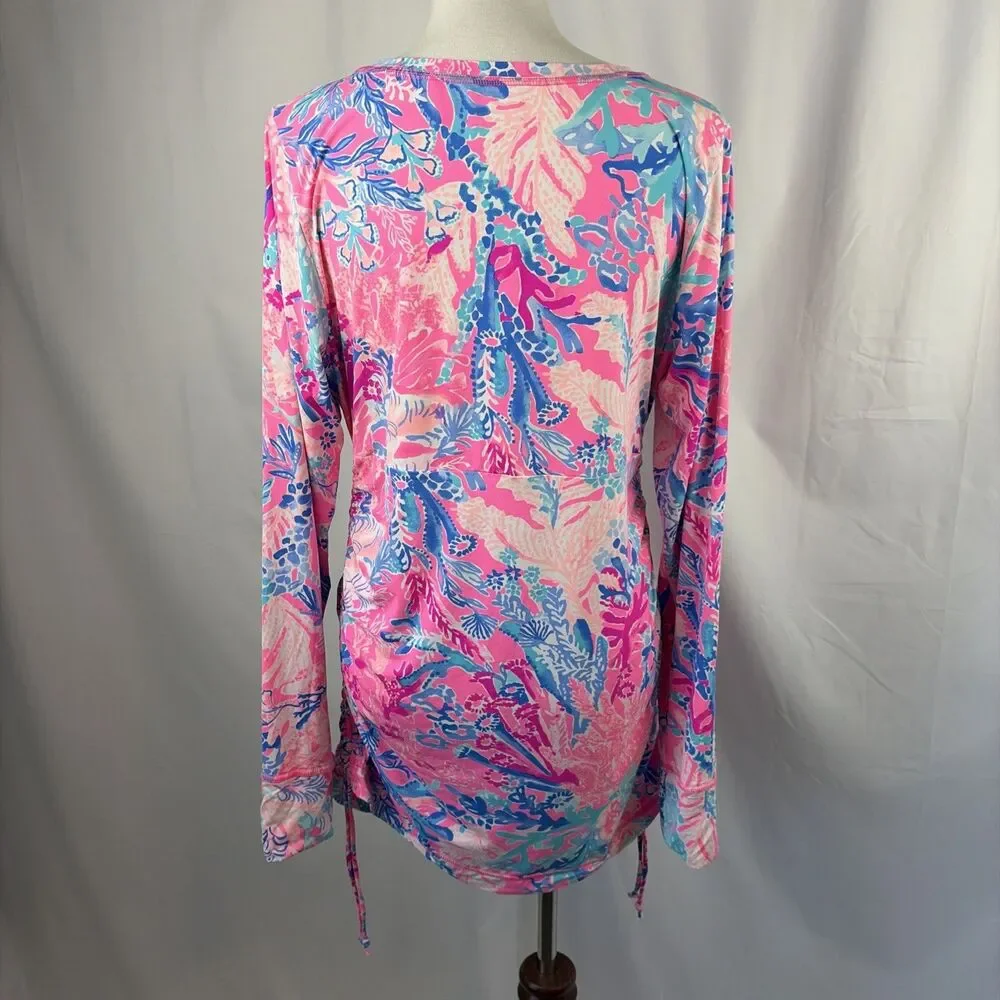 Lilly Pulitzer Convertible Rash Guard Top Mini Dress Sz XL Coverup Aquadesiac